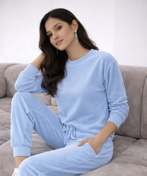 Welurowy komplet Velvet Soul Set baby blue