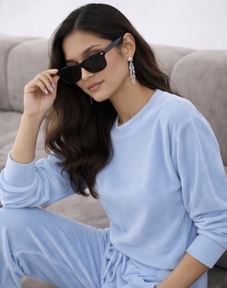 Welurowy komplet Velvet Soul Set baby blue
