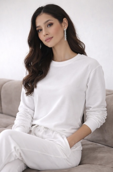 Welurowy komplet Velvet Soul Set biały