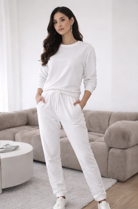 Welurowy komplet Velvet Soul Set biały
