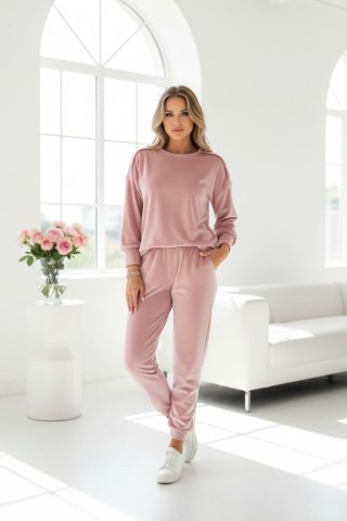 Welurowy komplet dresowy La mer dusty pink