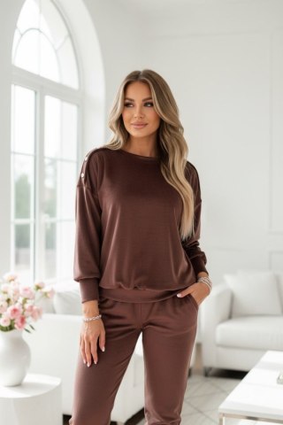 Welurowy komplet dresowy La mer brown
