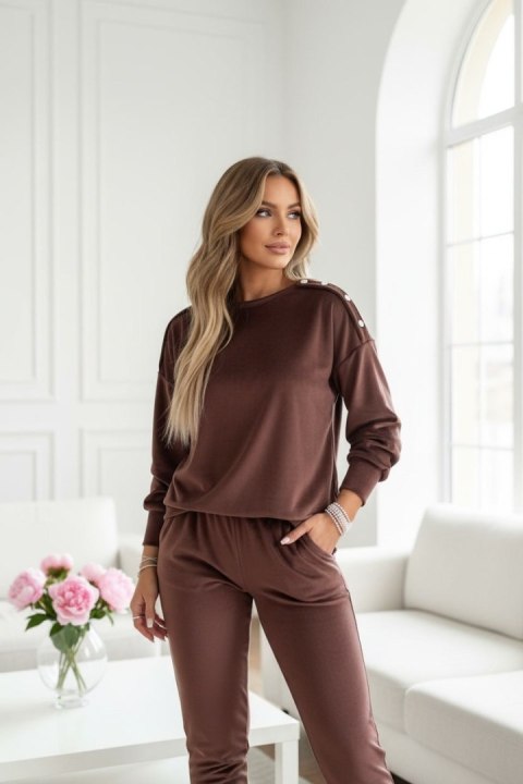 Welurowy komplet dresowy La mer brown