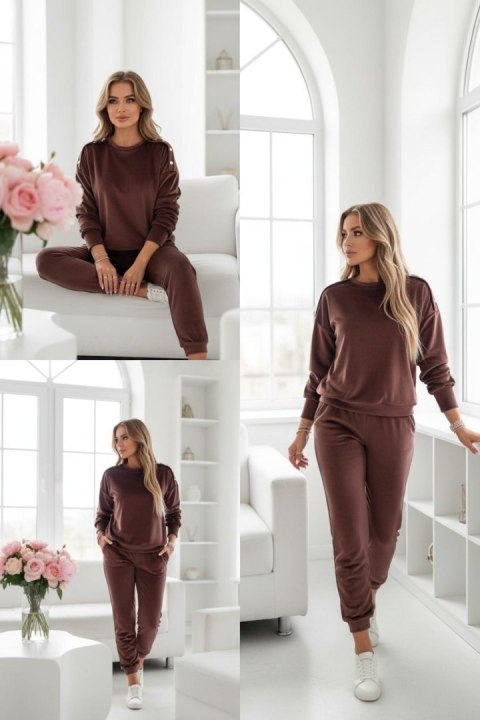 Welurowy komplet dresowy La mer brown