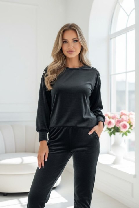Welurowy komplet dresowy La mer black