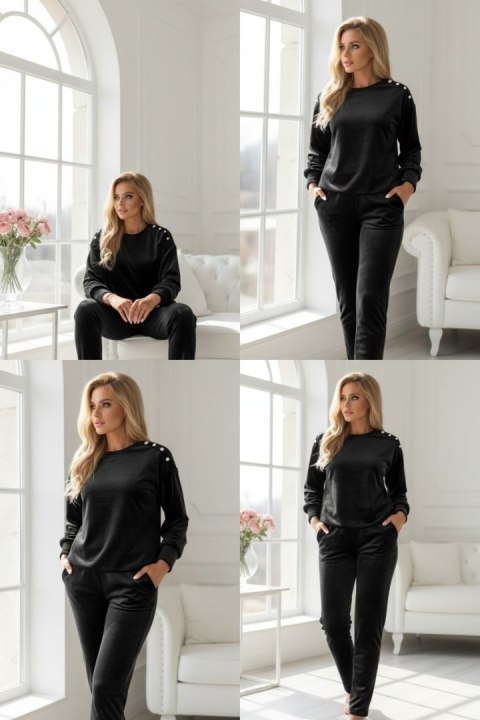 Welurowy komplet dresowy La mer black