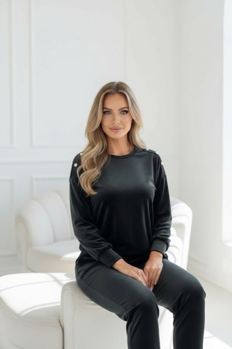 Welurowy komplet dresowy La mer black