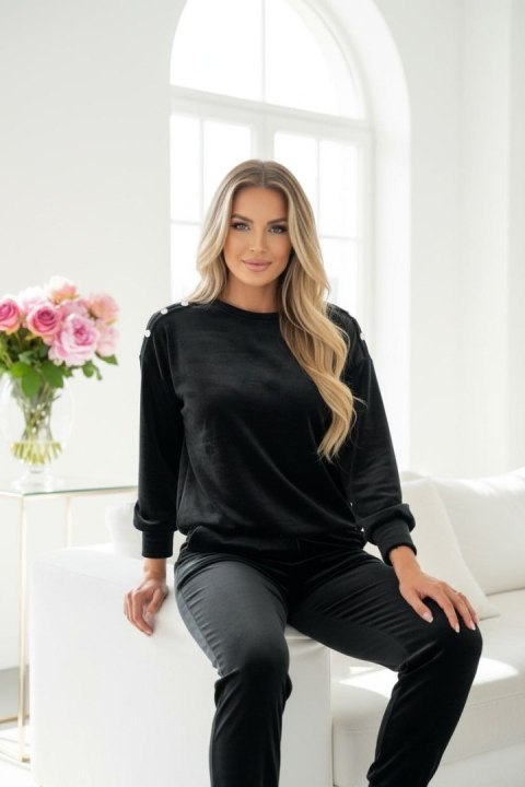 Welurowy komplet dresowy La mer black