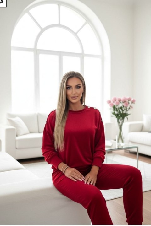 Welurowy komplet dresowy La mer red