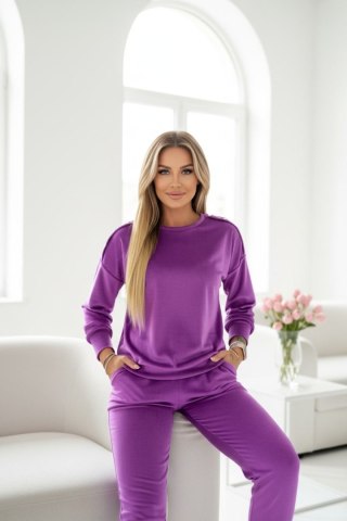 Welurowy komplet dresowy La mer plum