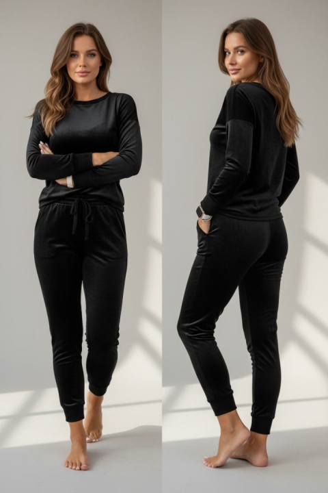 Welurowy komplet Velvet Soul Set czarny