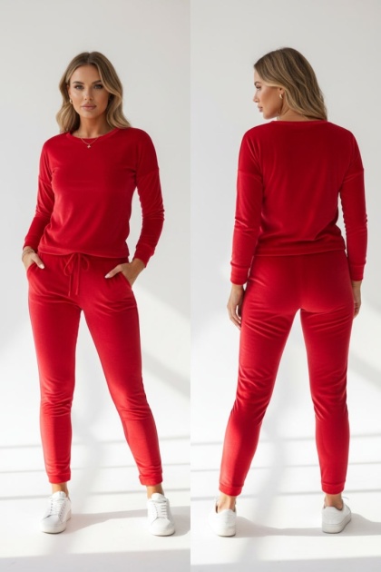 Welurowy komplet Velvet Soul Set czerwony