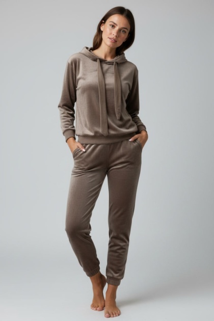 Welurowy komplet dresowy LANDON | fango | rozmiar one size