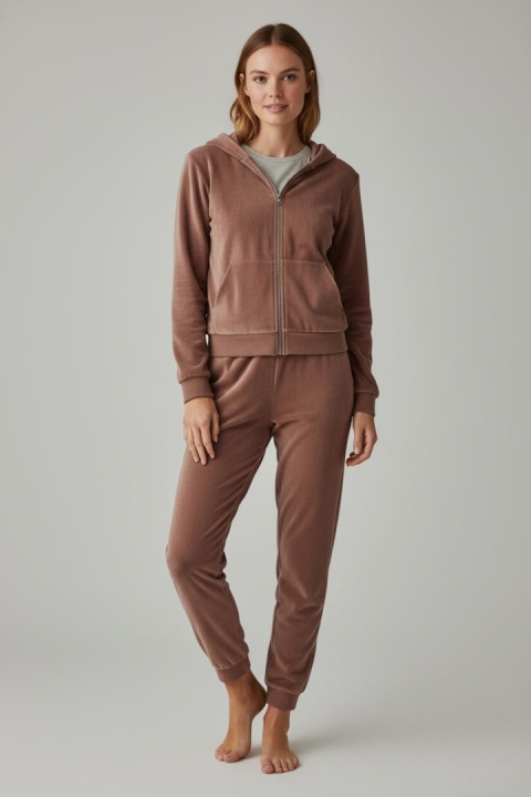 Welurowy komplet dresowy TIGUAN | Milka | bluza na suwak | one size